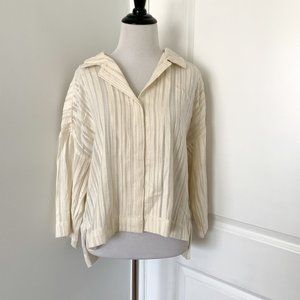 Lou & Grey Sheer Panel Blouse
